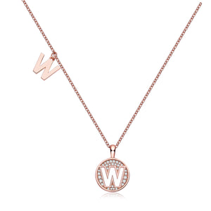 Letter Pendant Necklace - W