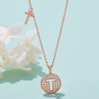 Letter Pendant Necklace - T