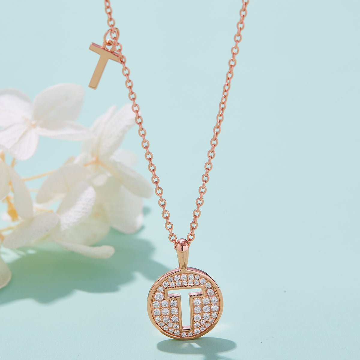Letter Pendant Necklace - T