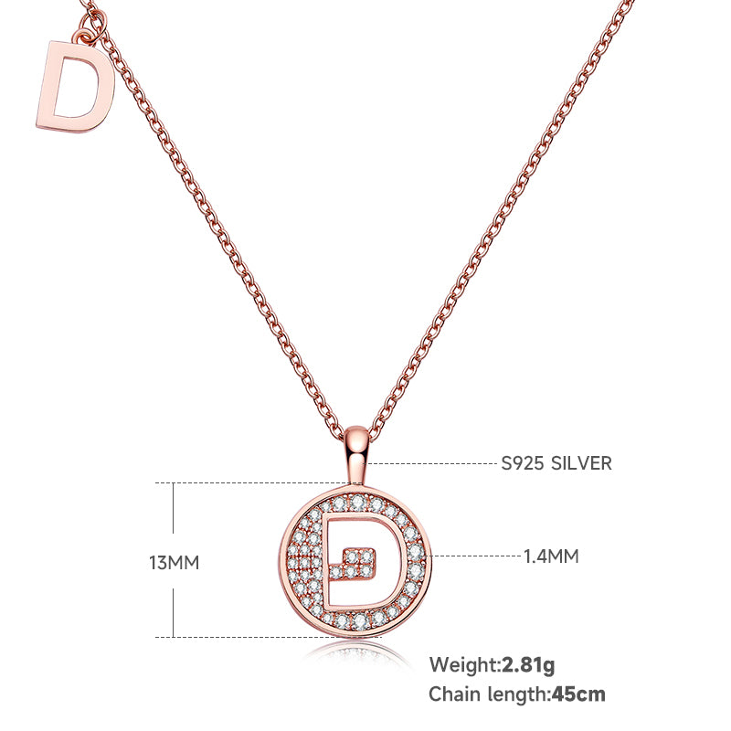 Letter Pendant Necklace - D