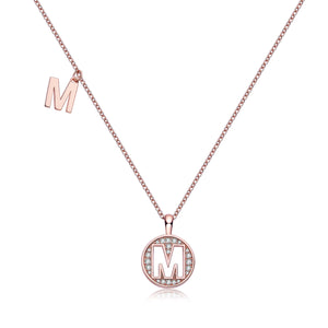 Letter Pendant Necklace - M