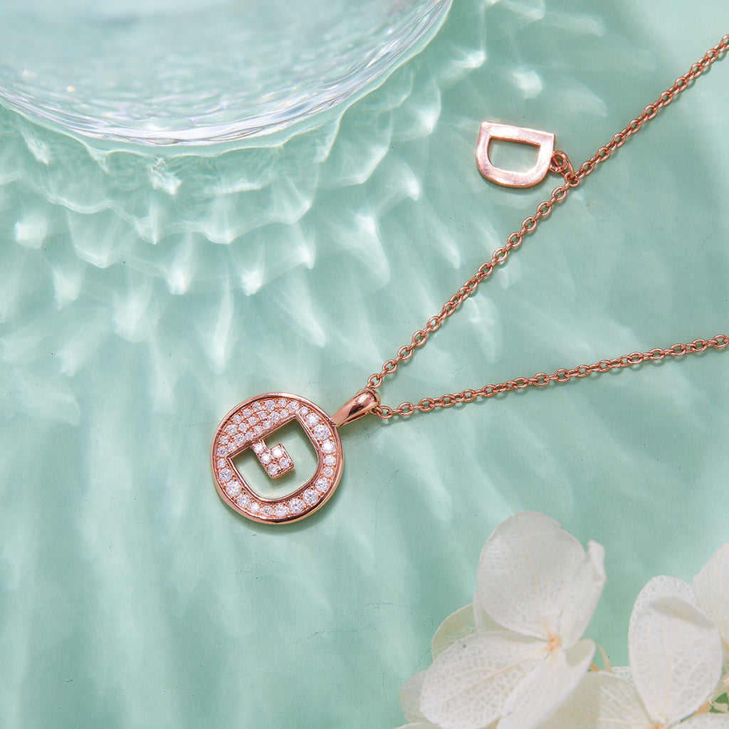 Letter Pendant Necklace - D