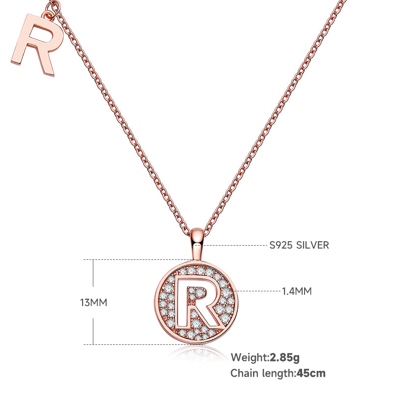 Letter Pendant Necklace - R