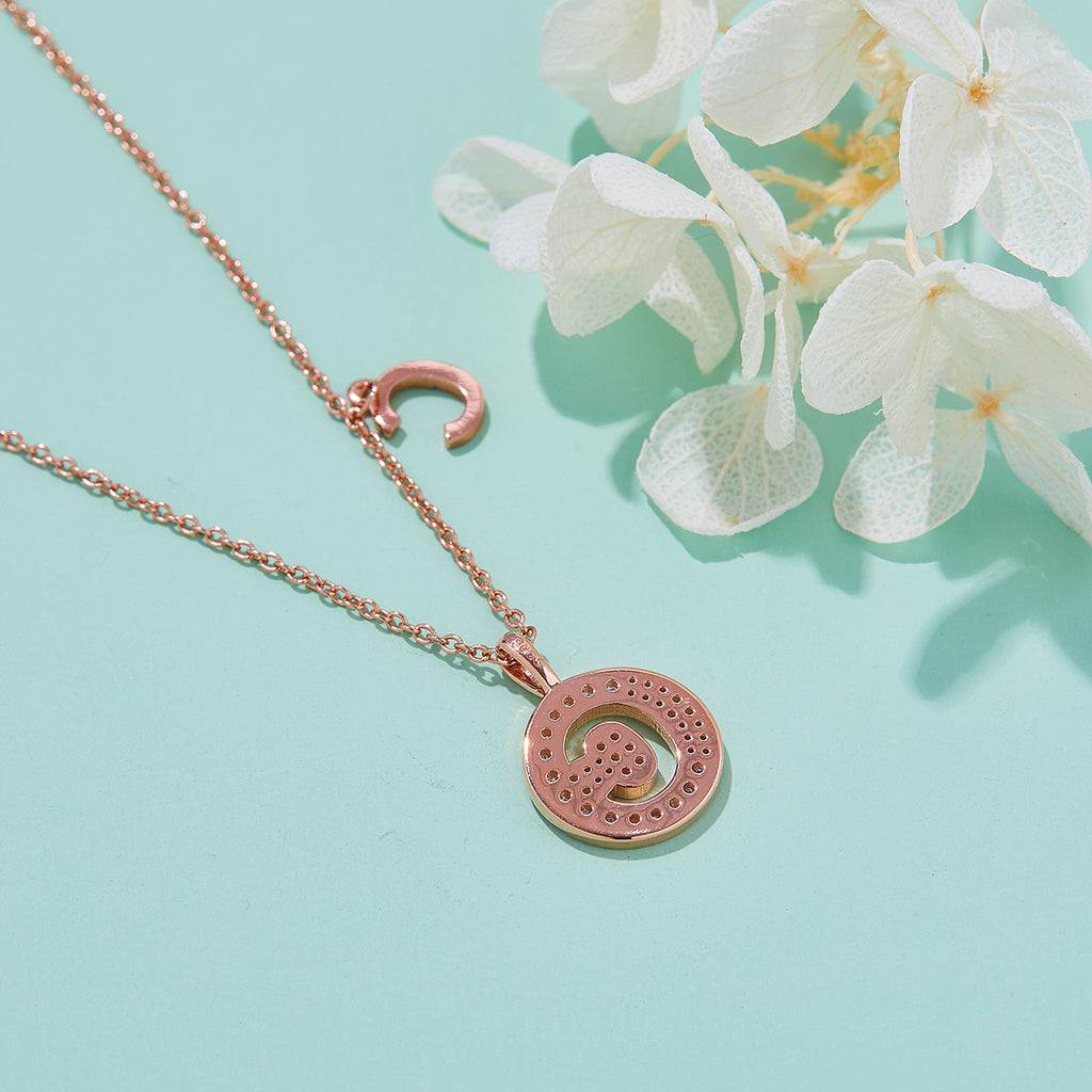 Letter Pendant Necklace - C
