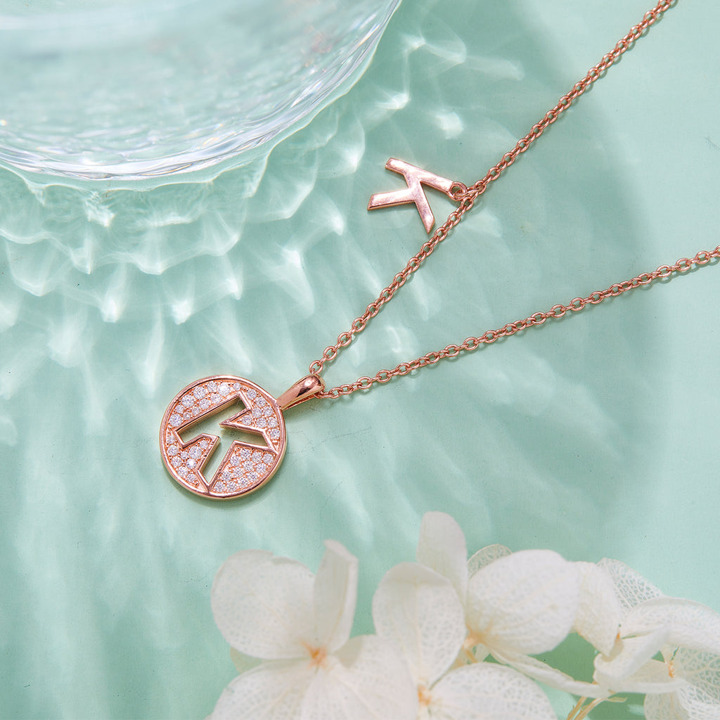 Letter Pendant Necklace - K
