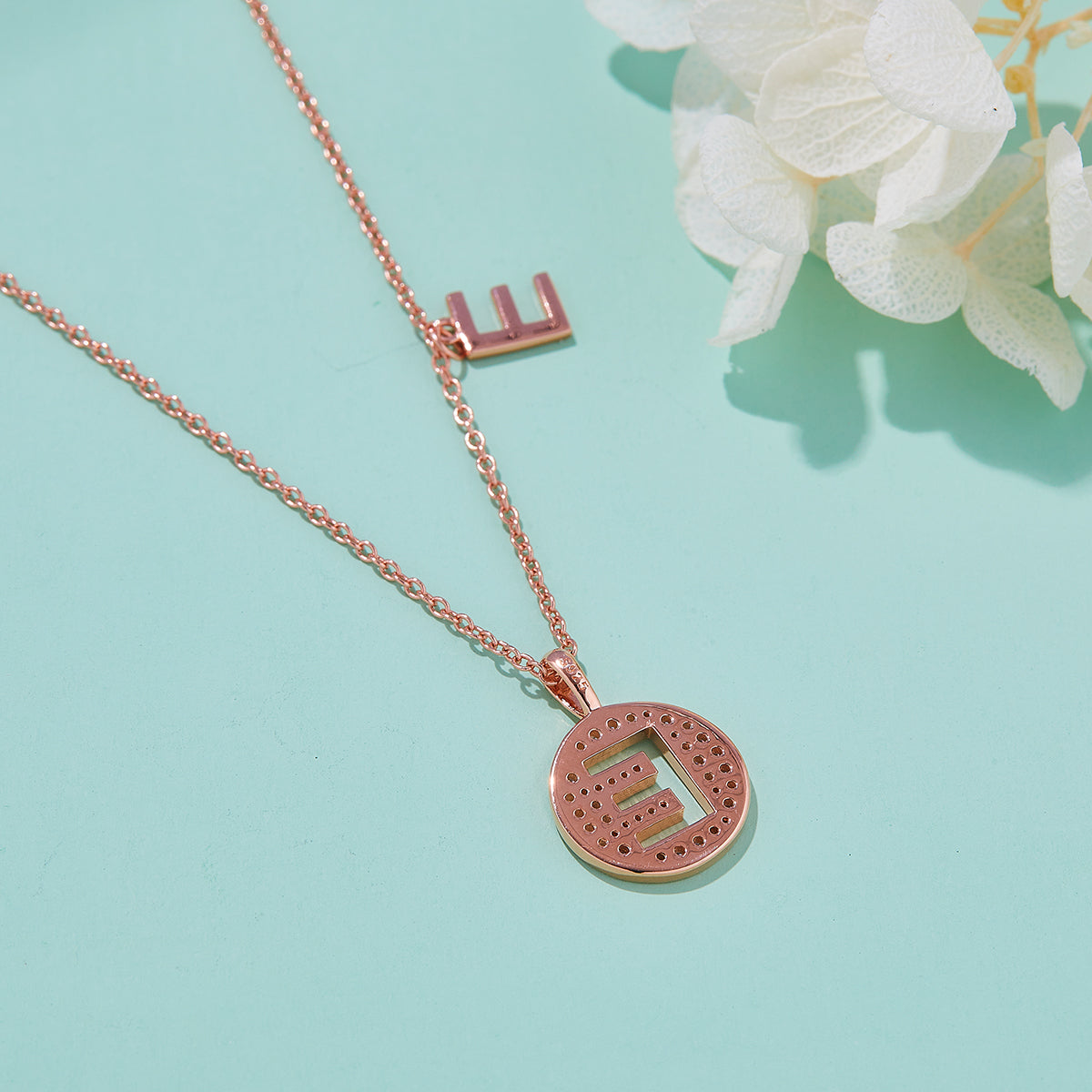 Letter Pendant Necklace - E