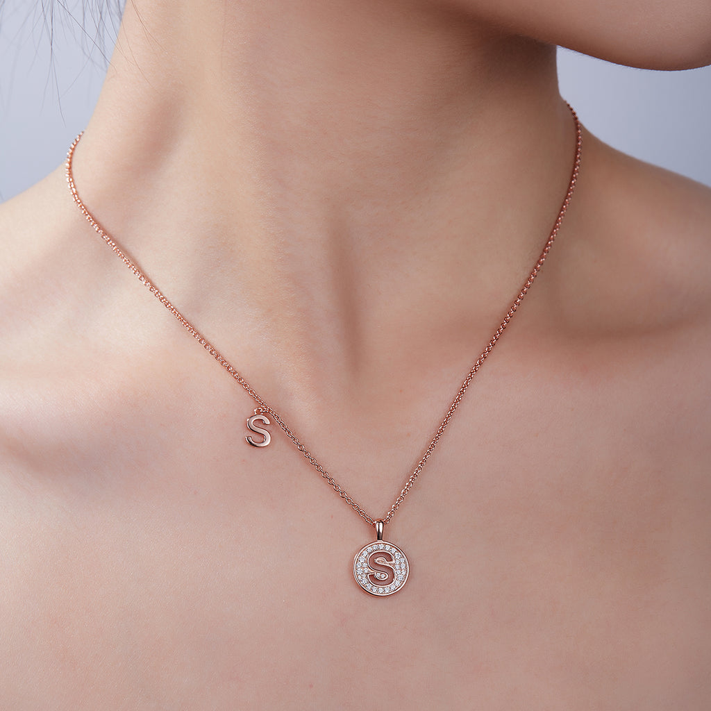 Letter Pendant Necklace - S