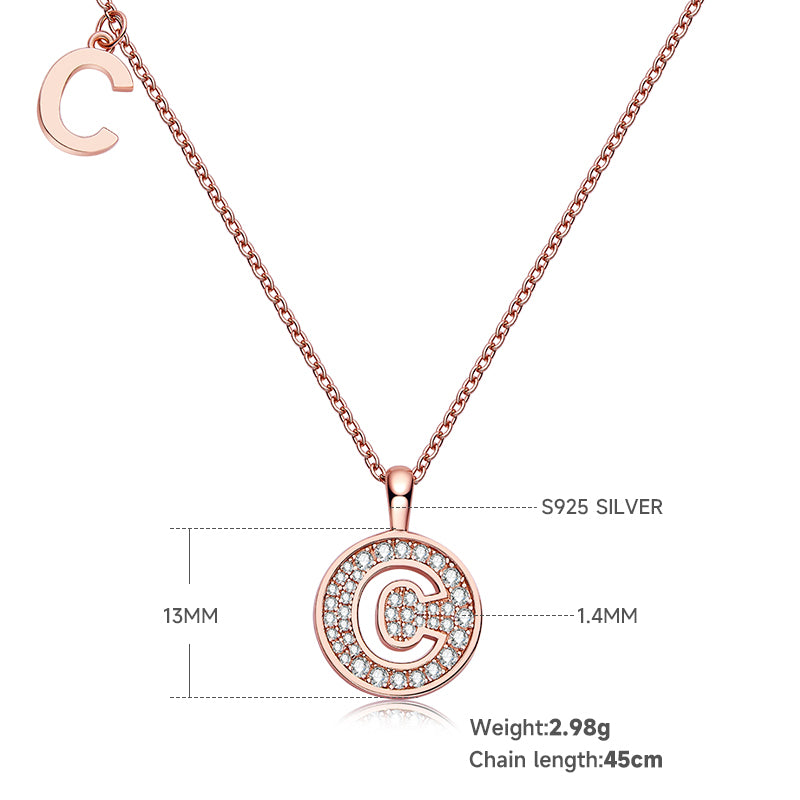 Letter Pendant Necklace - C