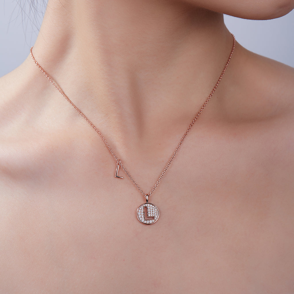 Letter Pendant Necklace - L