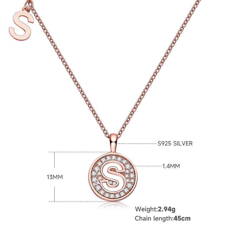 Letter Pendant Necklace - S