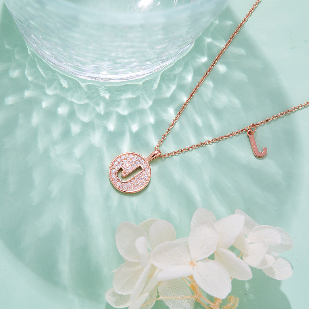 Letter Pendant Necklace - J