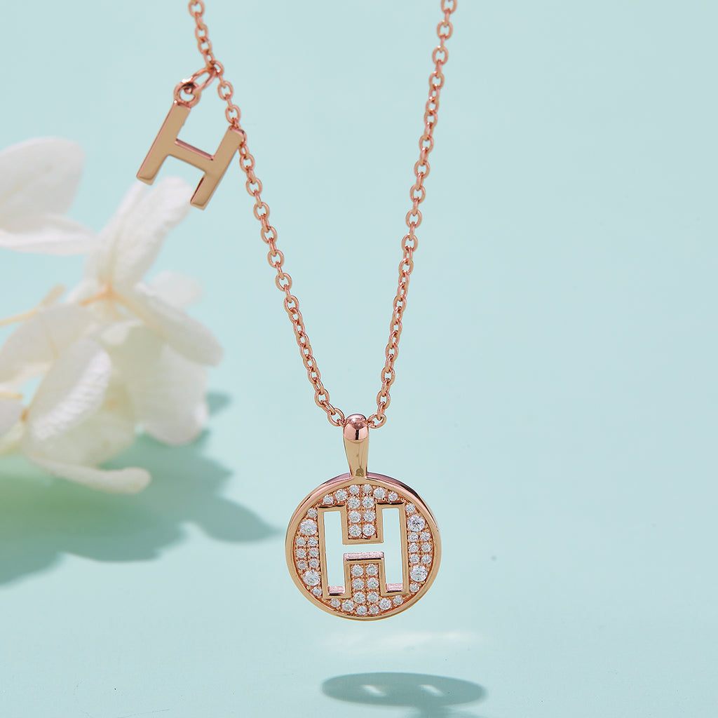 Letter Pendant Necklace - H