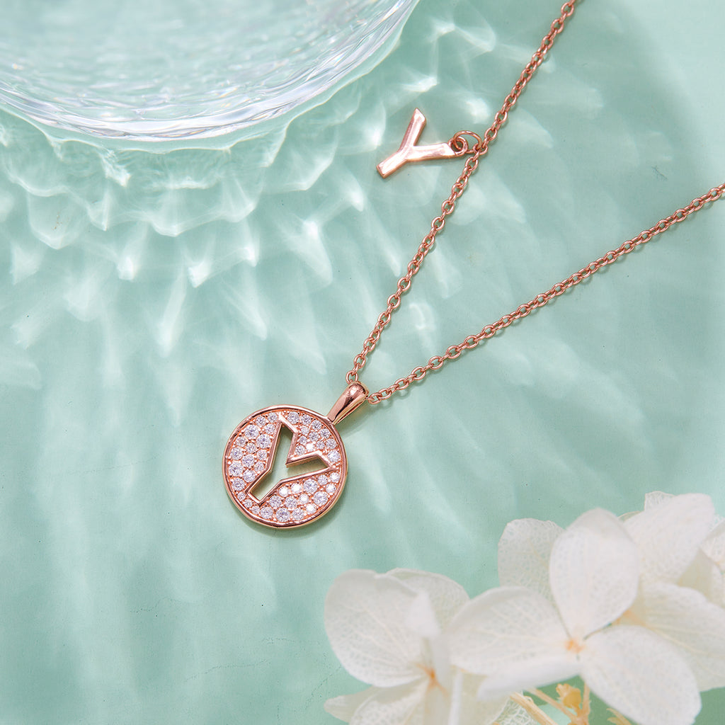 Letter Pendant Necklace - Y