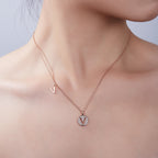 Letter Pendant Necklace - V