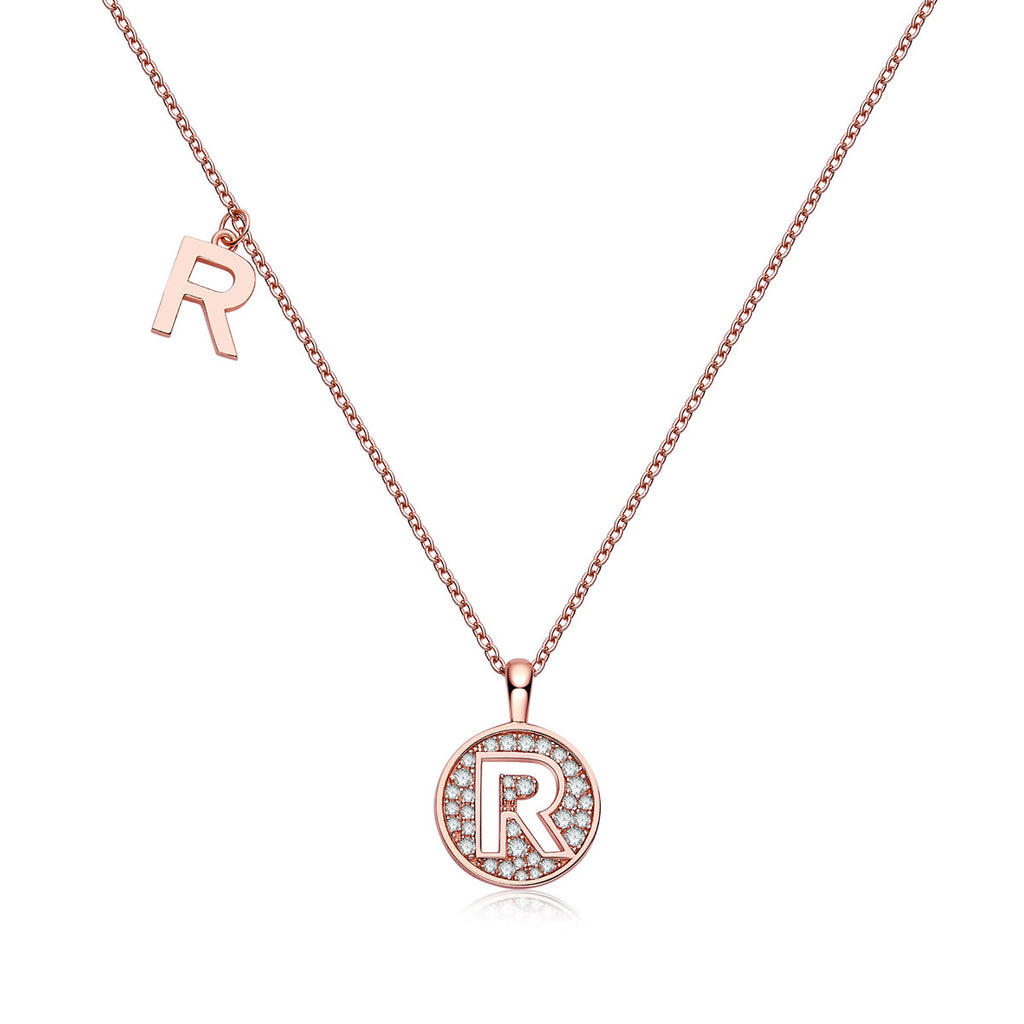 Letter Pendant Necklace - R