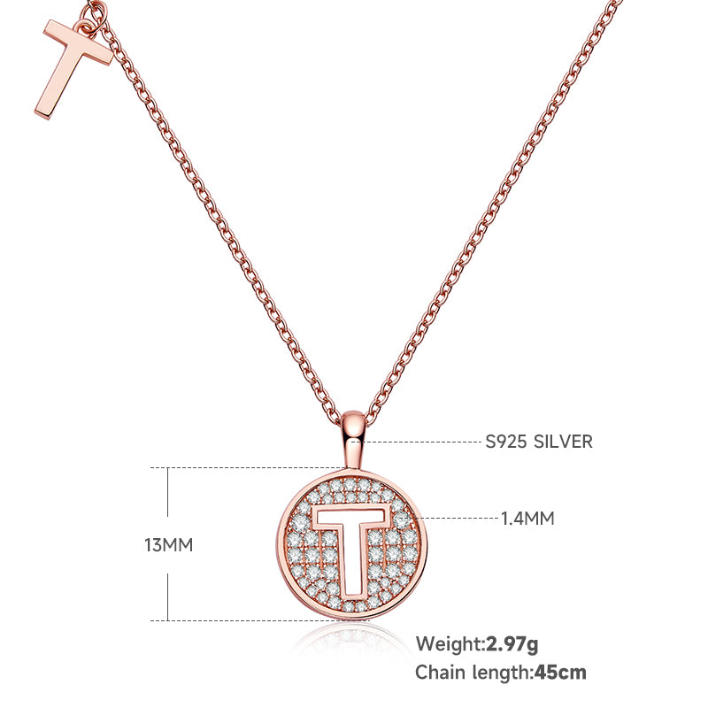 Letter Pendant Necklace - T