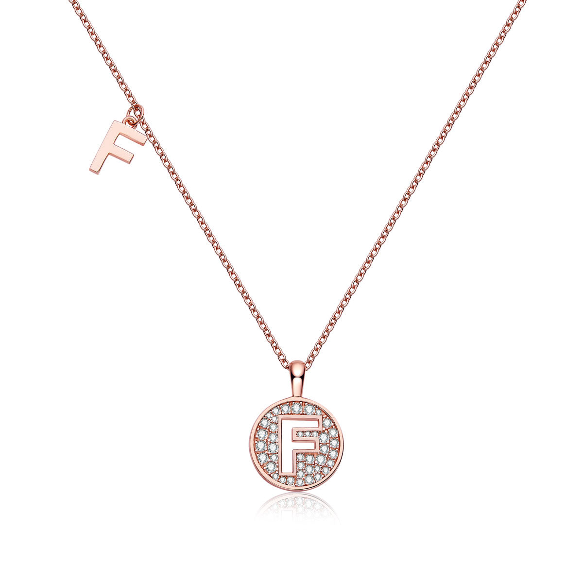 Letter Pendant Necklace - F