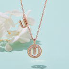 Letter Pendant Necklace - U