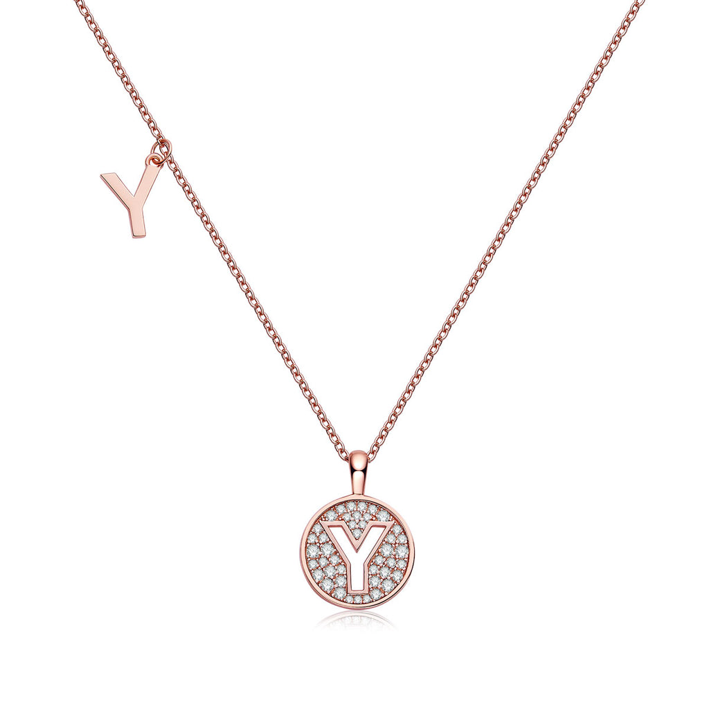 Letter Pendant Necklace - Y