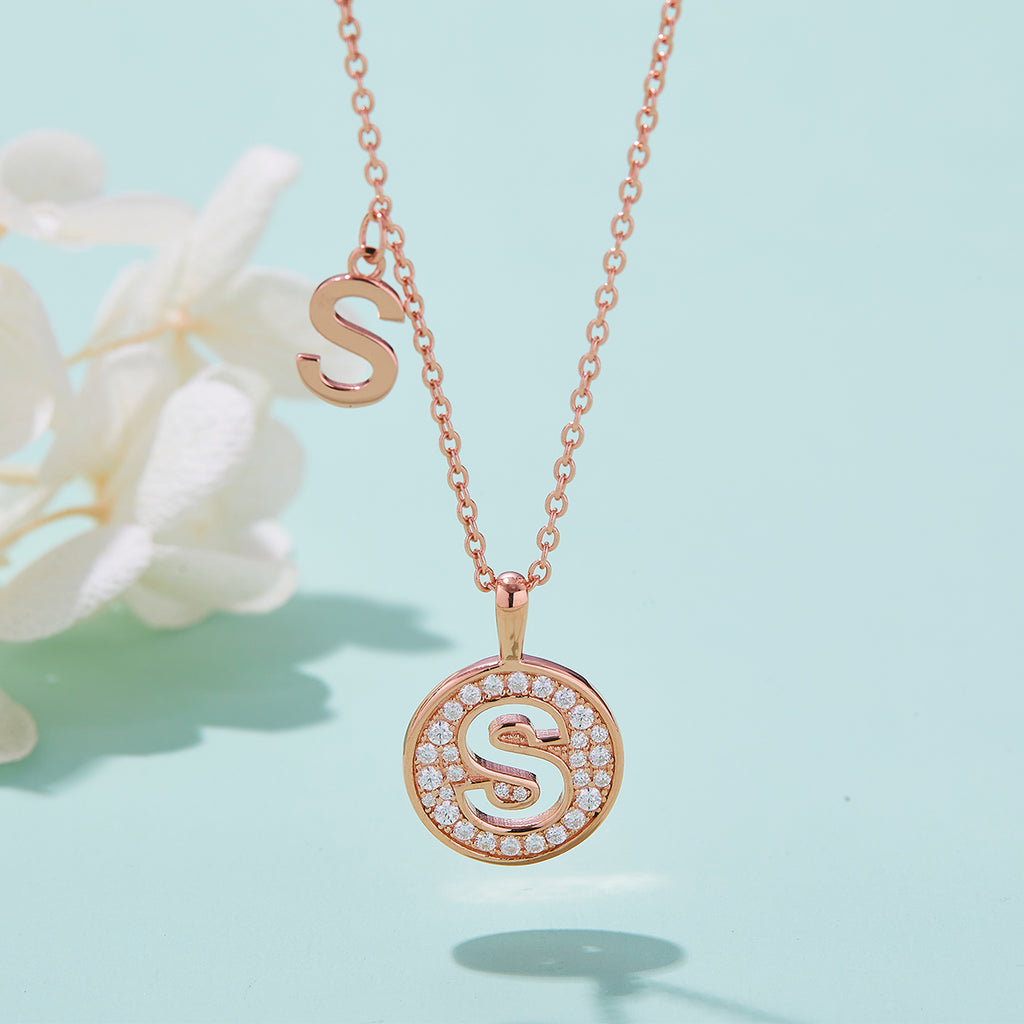 Letter Pendant Necklace - S