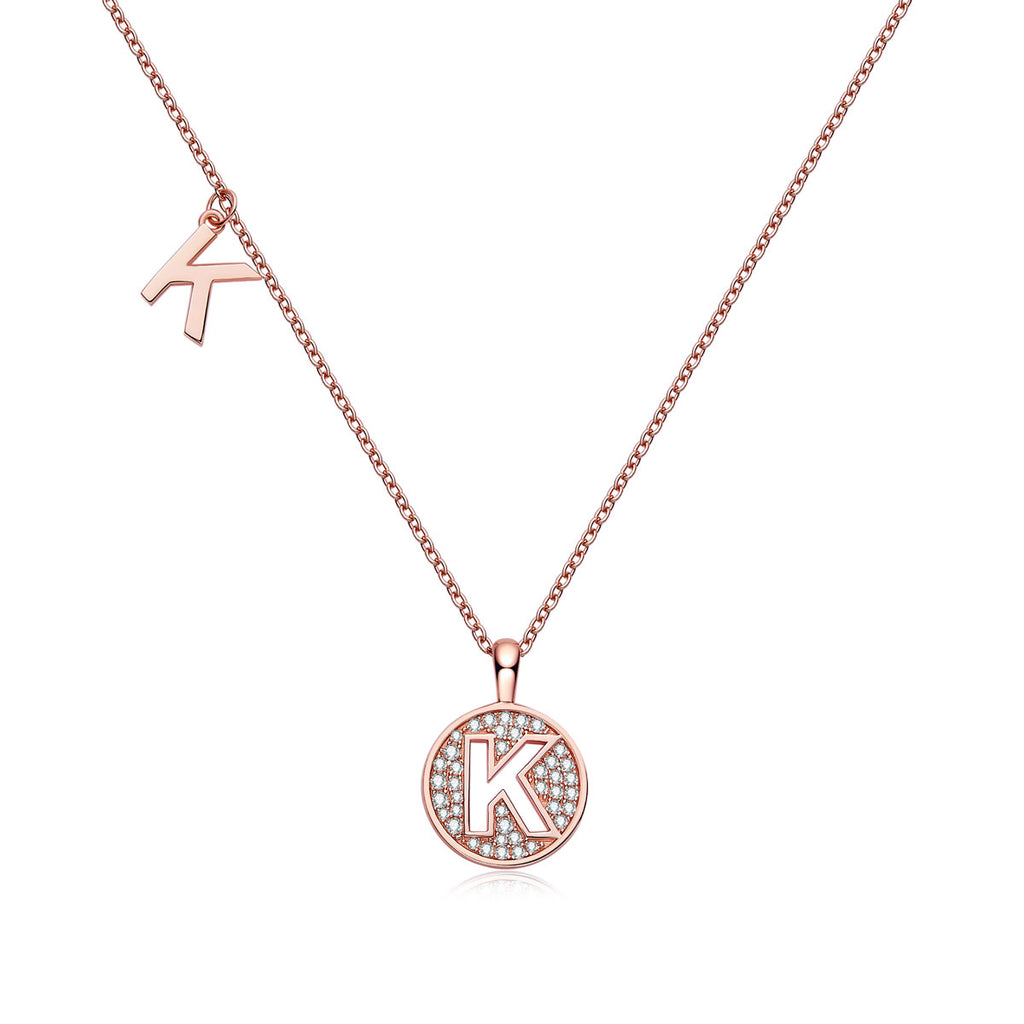 Letter Pendant Necklace - K