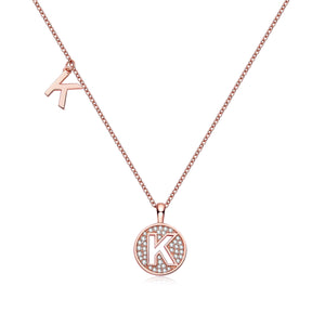 Letter Pendant Necklace - K