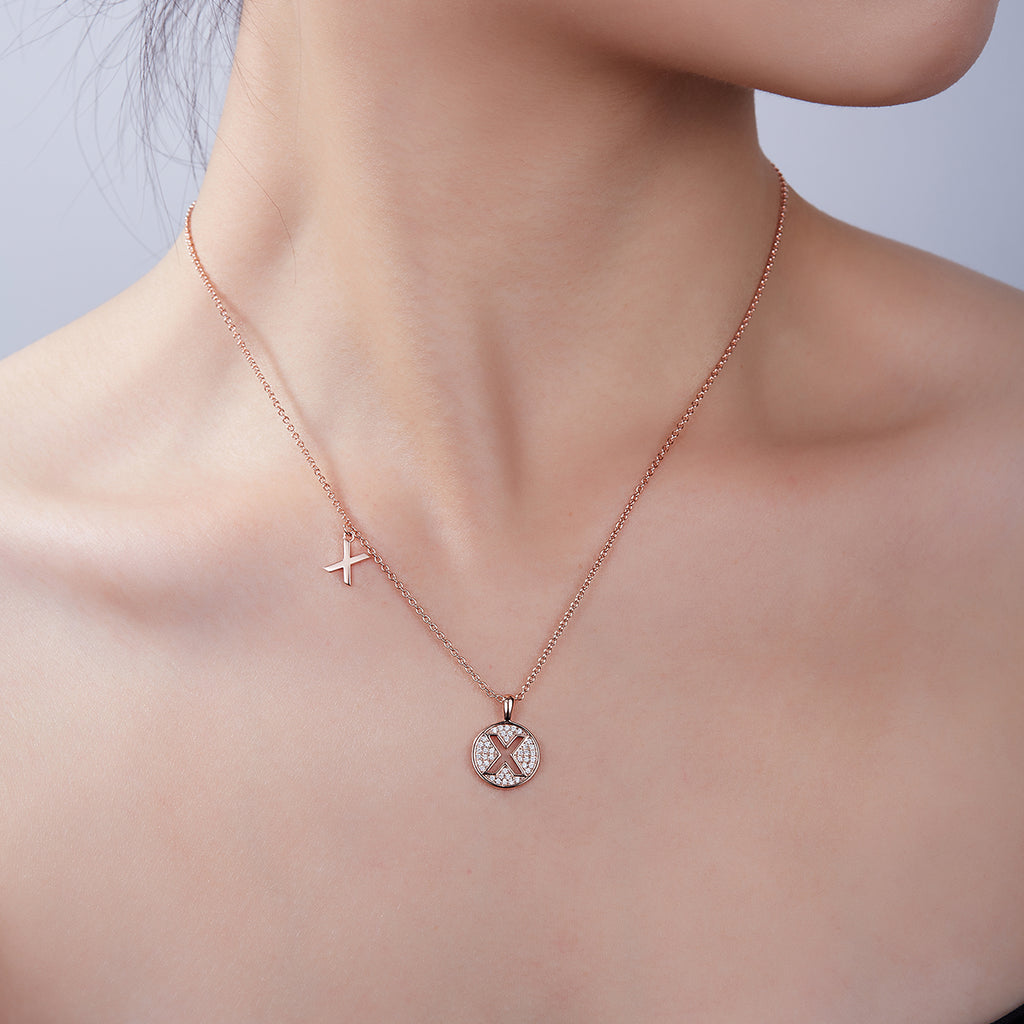 Letter Pendant Necklace - X