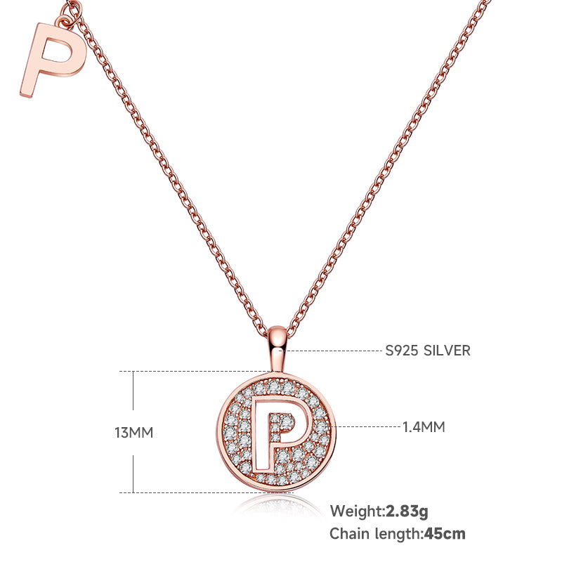 Letter Pendant Necklace - P