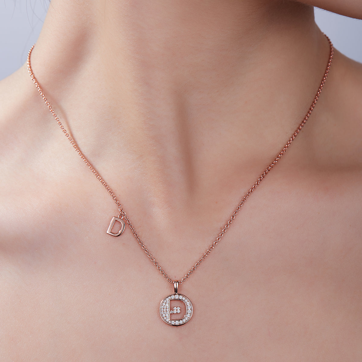 Letter Pendant Necklace - D