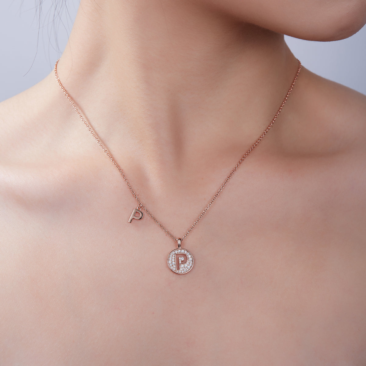 Letter Pendant Necklace - P