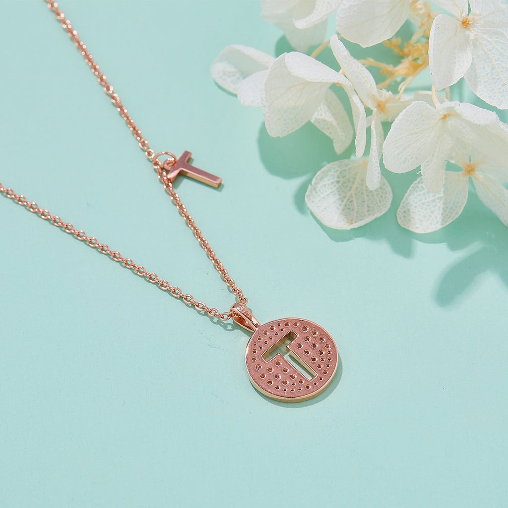 Letter Pendant Necklace - T