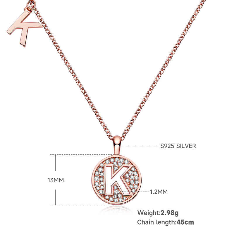 Letter Pendant Necklace - K