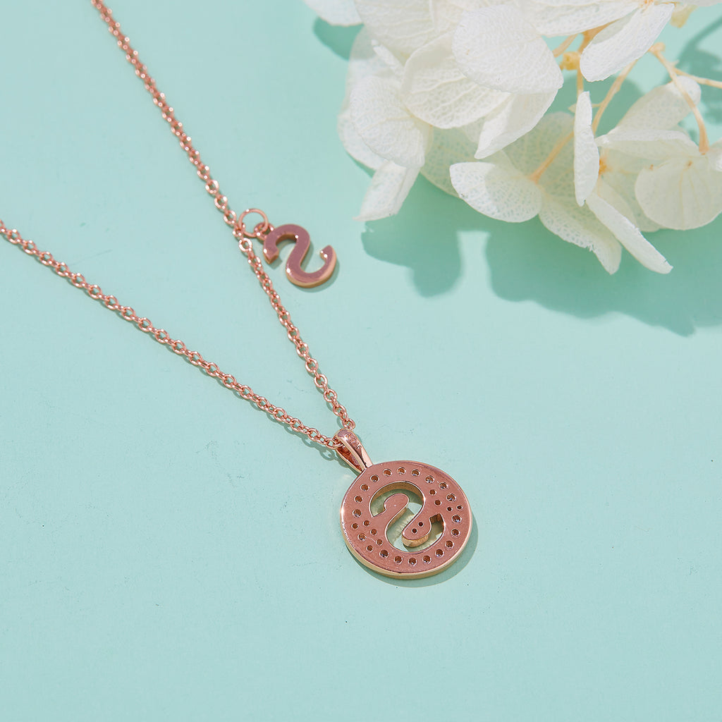 Letter Pendant Necklace - S