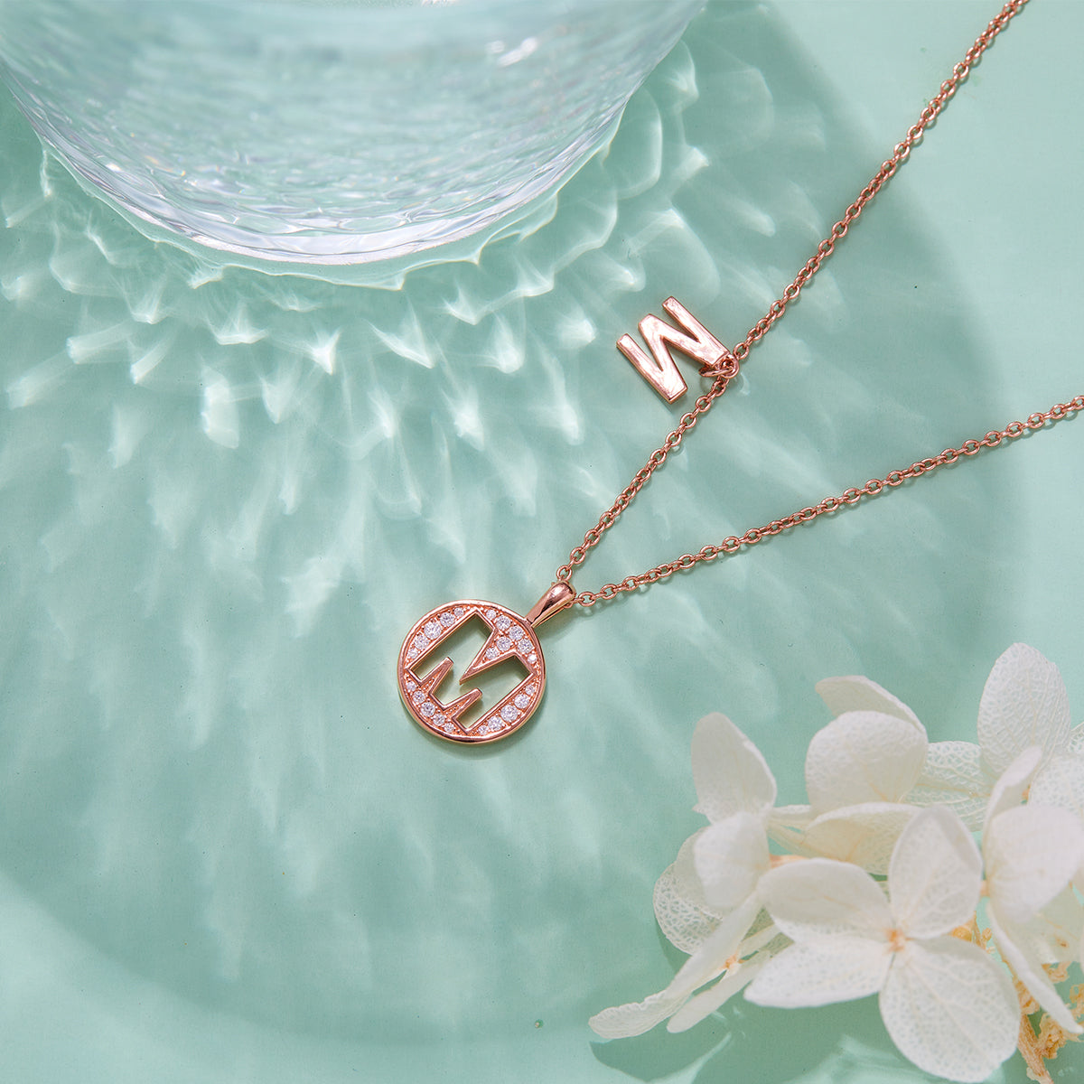 Letter Pendant Necklace - M