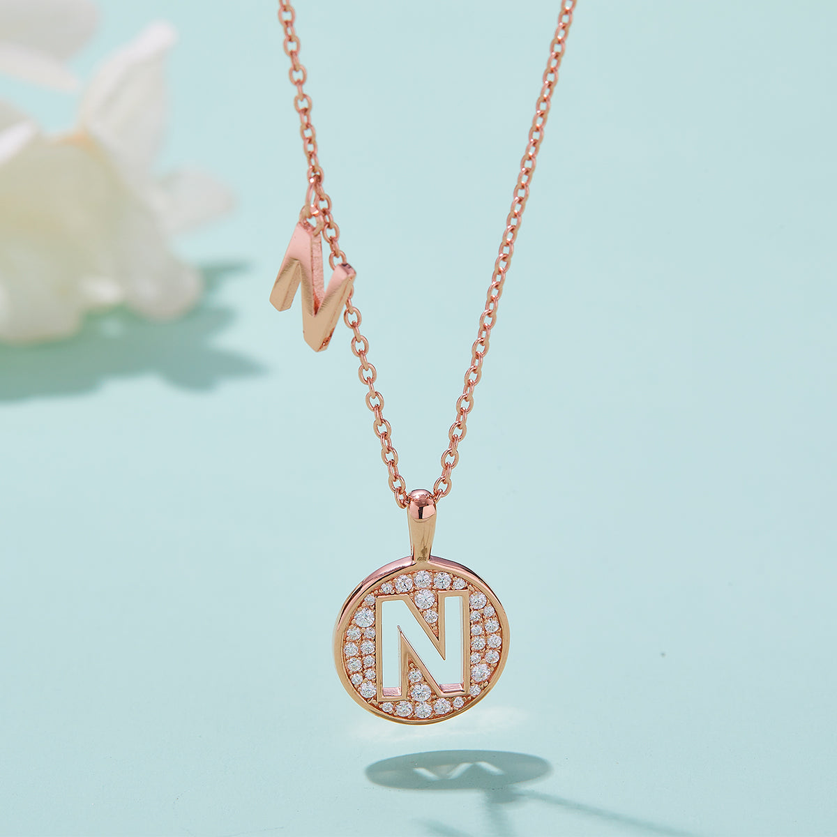 Letter Pendant Necklace - N