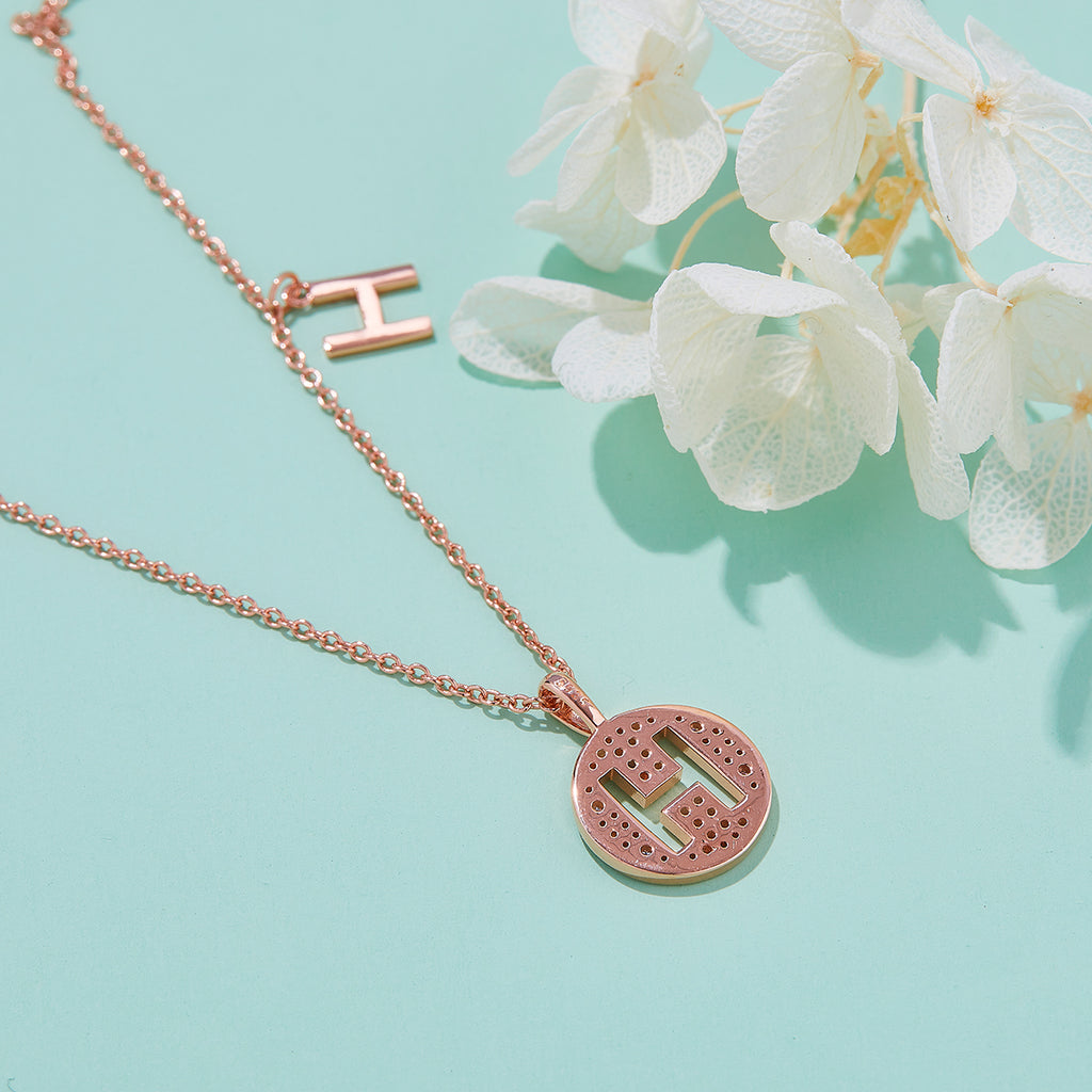 Letter Pendant Necklace - H