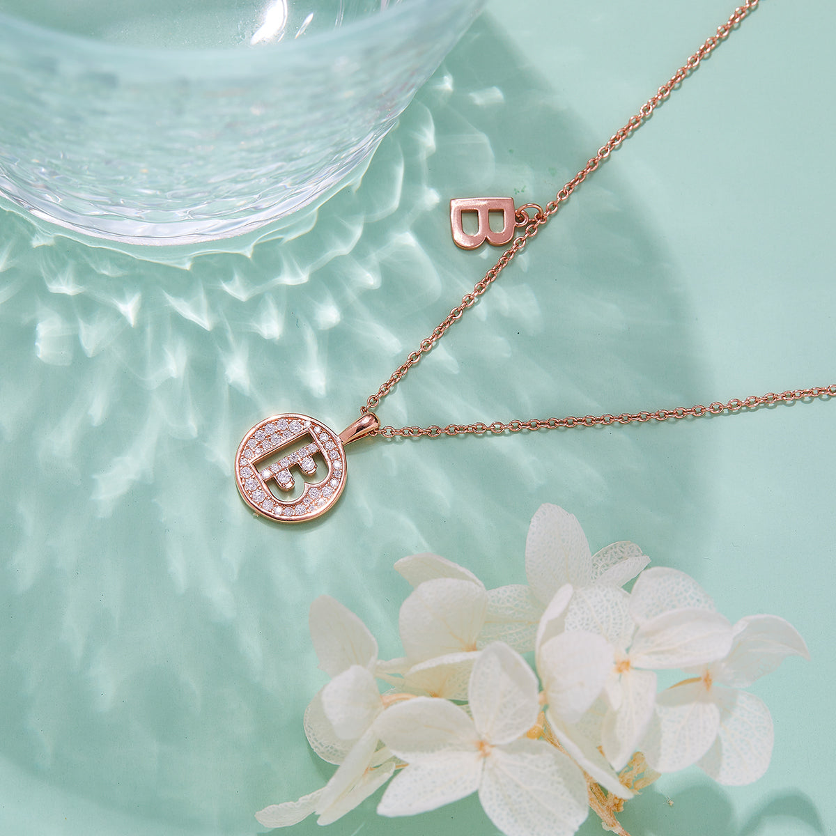 Letter Pendant Necklace - B