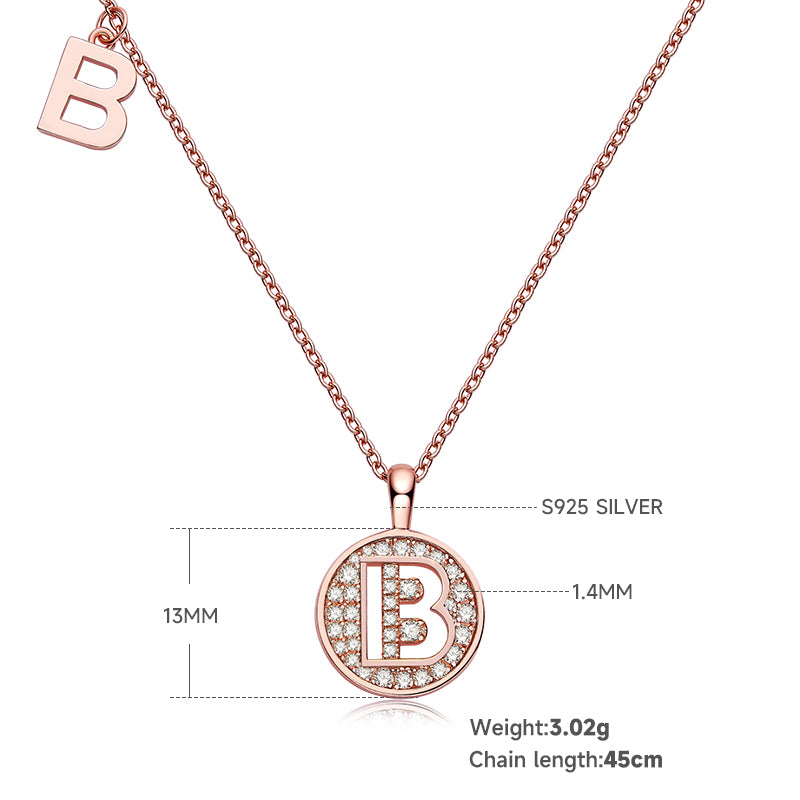 Letter Pendant Necklace - B