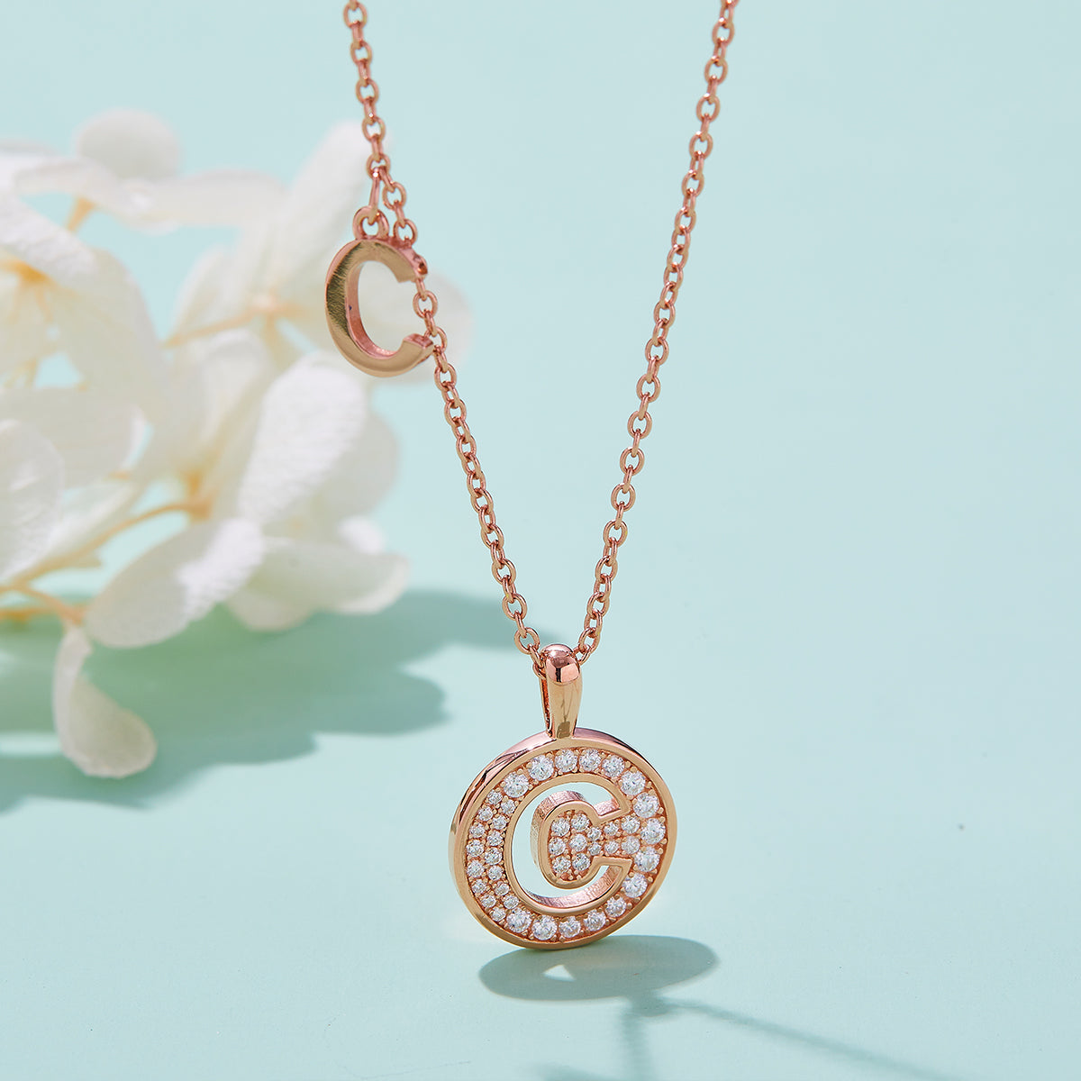 Letter Pendant Necklace - C