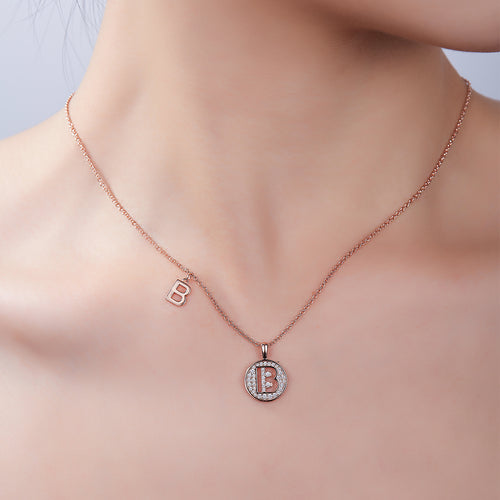 Letter Pendant Necklace - B