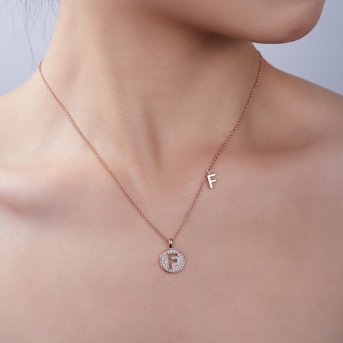 Letter Pendant Necklace - F