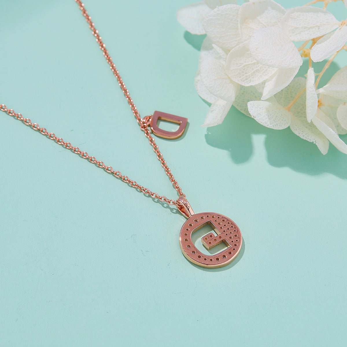 Letter Pendant Necklace - D
