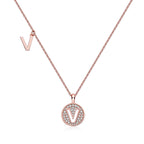 Letter Pendant Necklace - V
