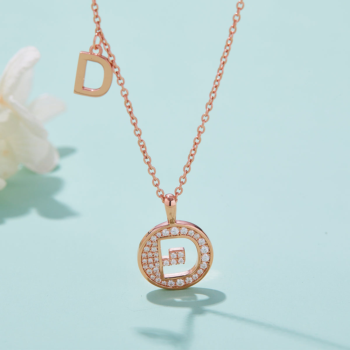 Letter Pendant Necklace - D