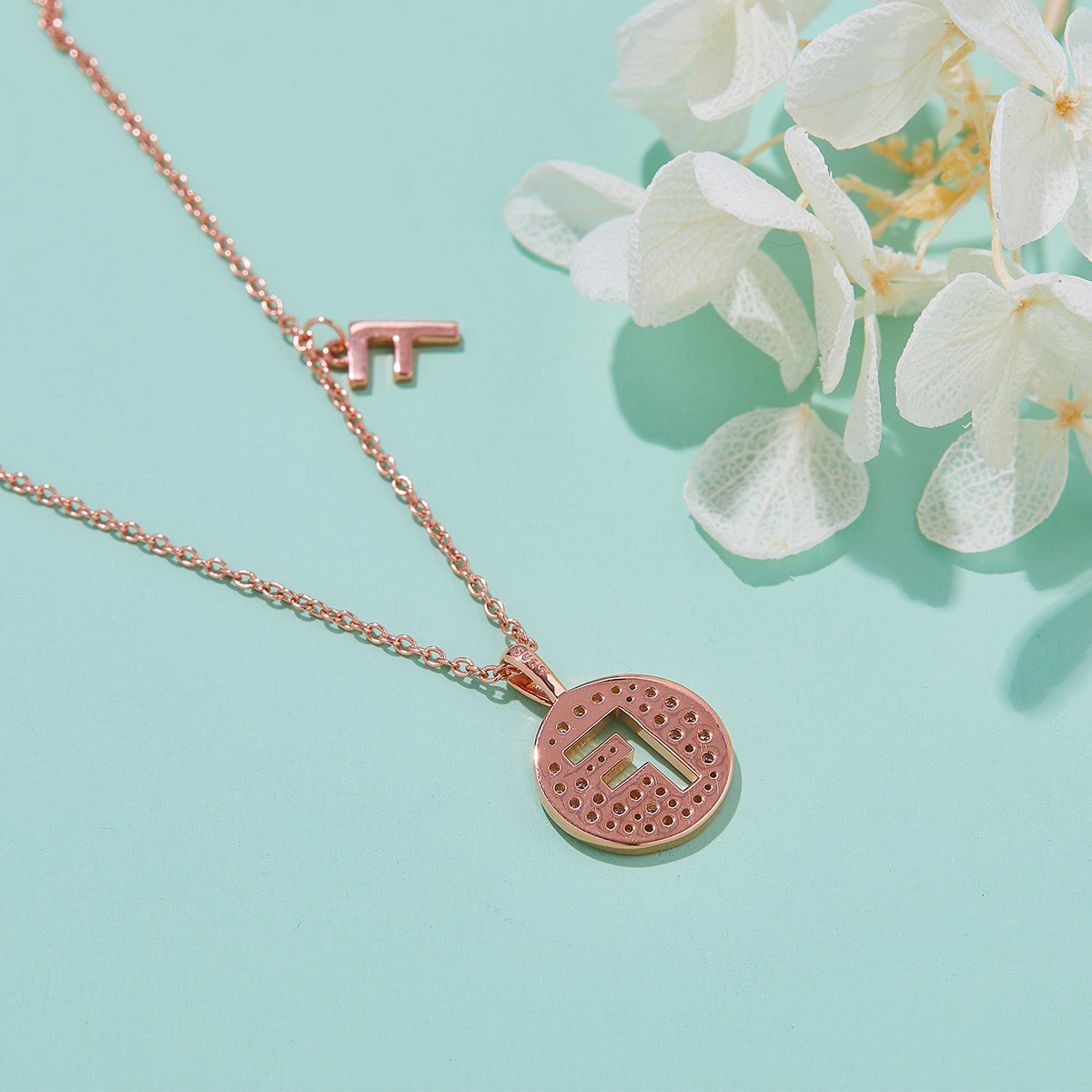 Letter Pendant Necklace - F