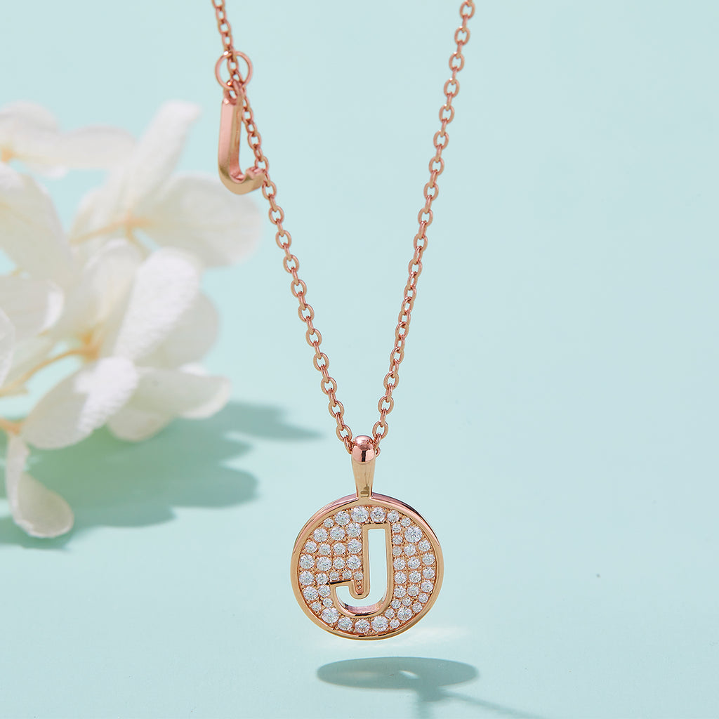 Letter Pendant Necklace - J