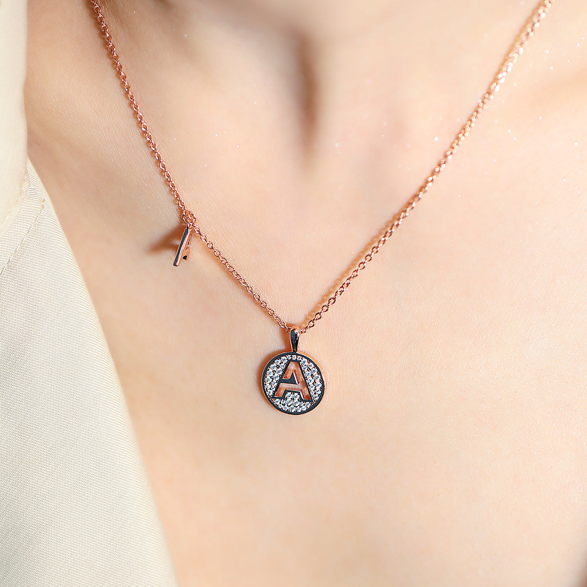 Letter Pendant Necklace - A
