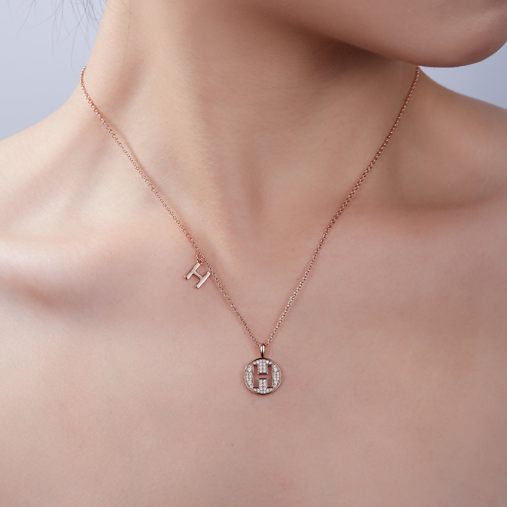 Letter Pendant Necklace - H