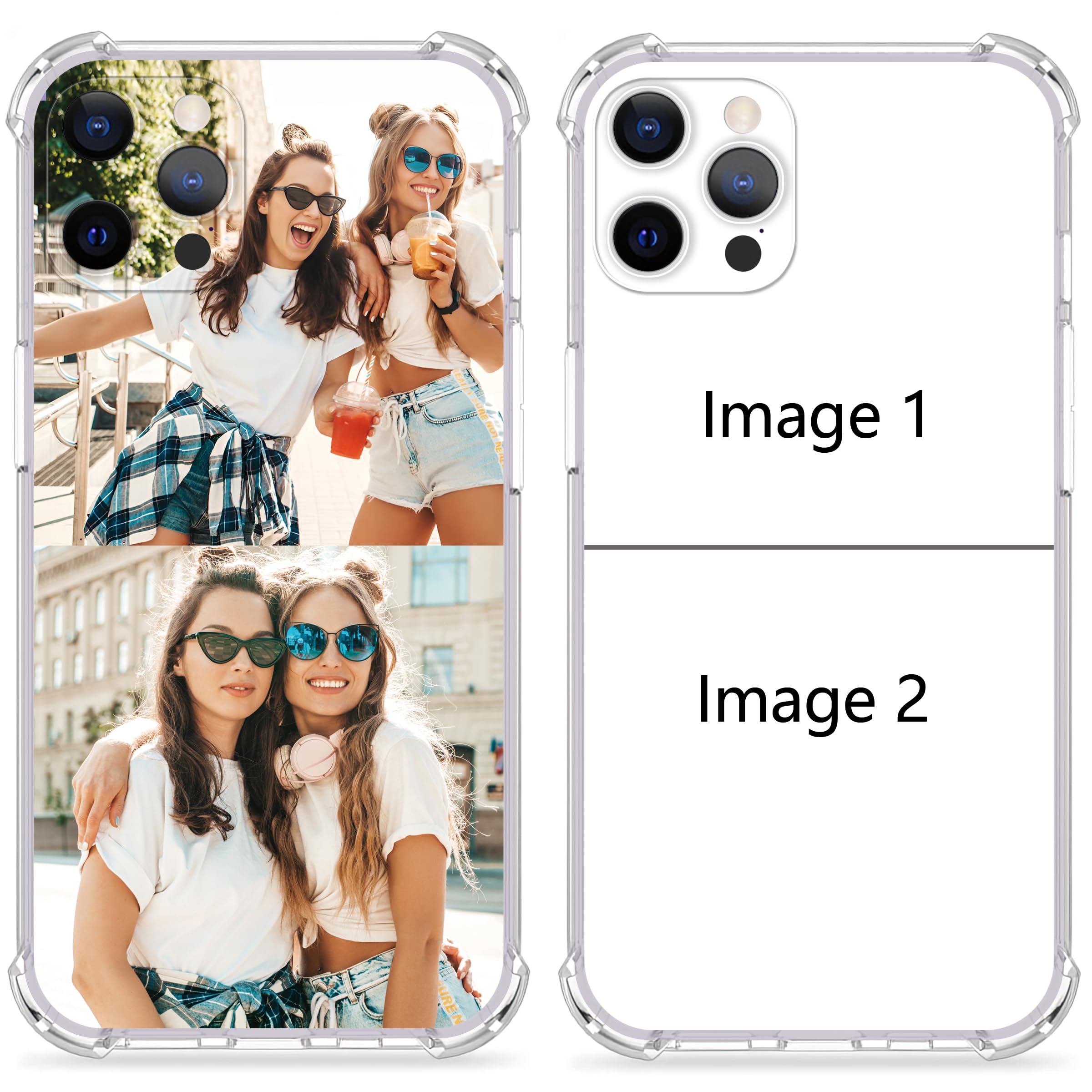 Custom Photo Case For iPhone 17 16 15 14 13 12 11 Pro Max Plus XR X 8 Soft Clear TPU With Four Corner Airbags