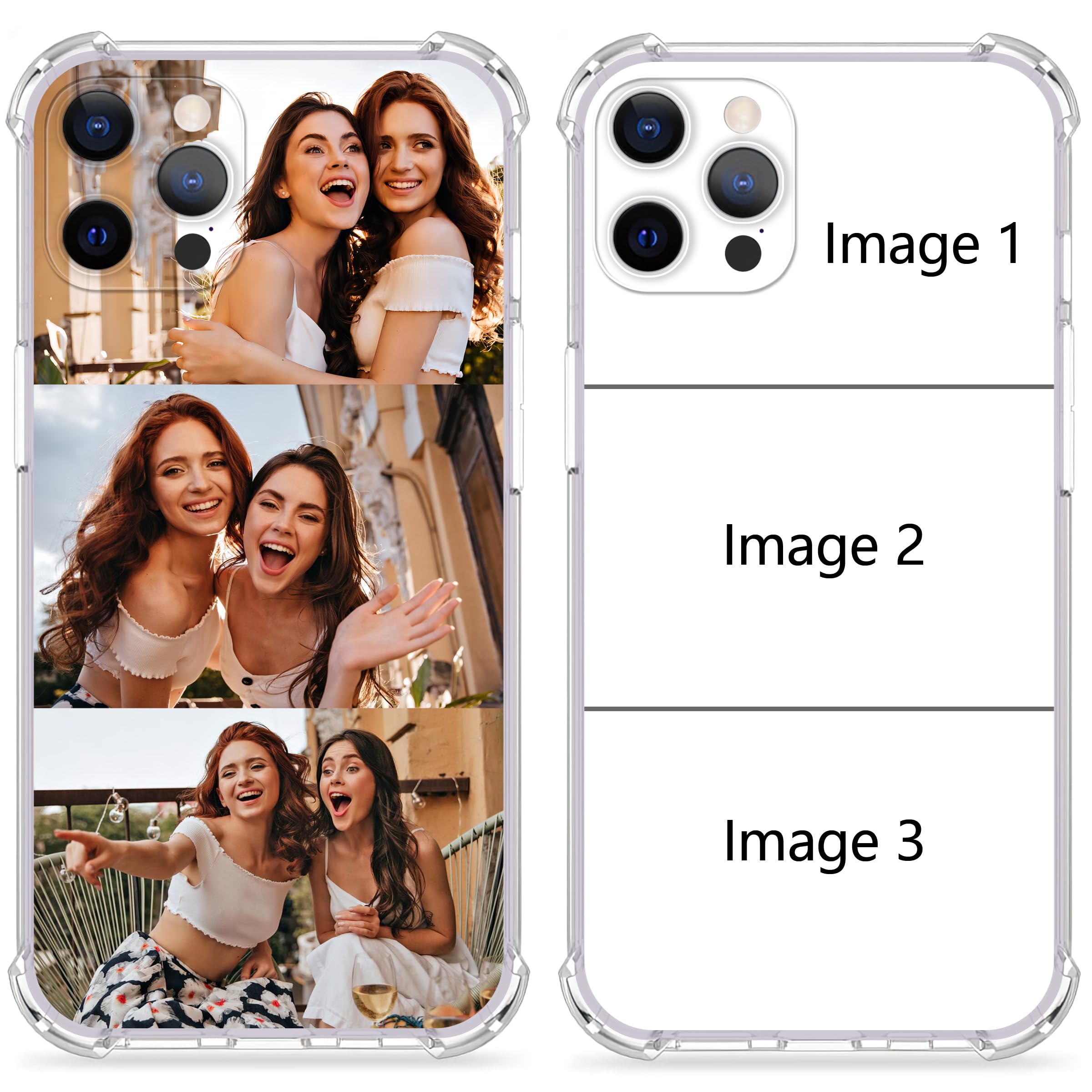 Custom Photo Case For iPhone 17 16 15 14 13 12 11 Pro Max Plus XR X 8 Soft Clear TPU With Four Corner Airbags